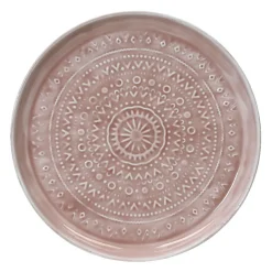 Table d'appoint ronde (H43 cm) Plateau émaillé Rose pâle