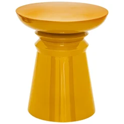 Table d'appoint totem métal (H43 cm) Jaya Jaune moutarde