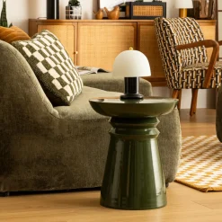 Table d'appoint totem métal (H43 cm) Jaya Verte