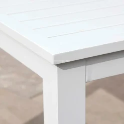 Table de jardin carrée en aluminium 4 places (89 x 89 cm) Murano Blanc