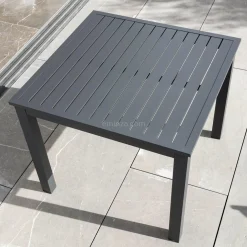 Table de jardin carrée en aluminium 4 places (89 x 89 cm) Murano Gris Anthracite