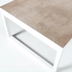 Table de jardin en aluminium et céramique 10 places (240 x 120 cm) Kore Blanc et beige