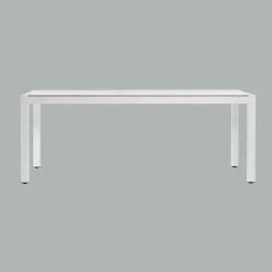Table de jardin en aluminium et céramique 8 places (180 x 90 cm) Modena Blanc