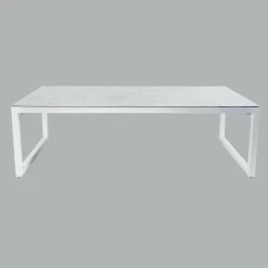 Table de jardin en aluminium et céramique 12 places (260 x 120 cm) Kore Blanc et gris clair