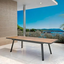 Table de jardin extensible en aluminium 10 places (260 x 96 cm) Amalfi Gris anthracite