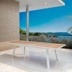 Table de jardin extensible en aluminium 10 places (260 x 96 cm) Amalfi Blanc