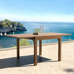 Table de jardin extensible en aluminium 8 places (90/180 x 90 cm) Murano Bronze