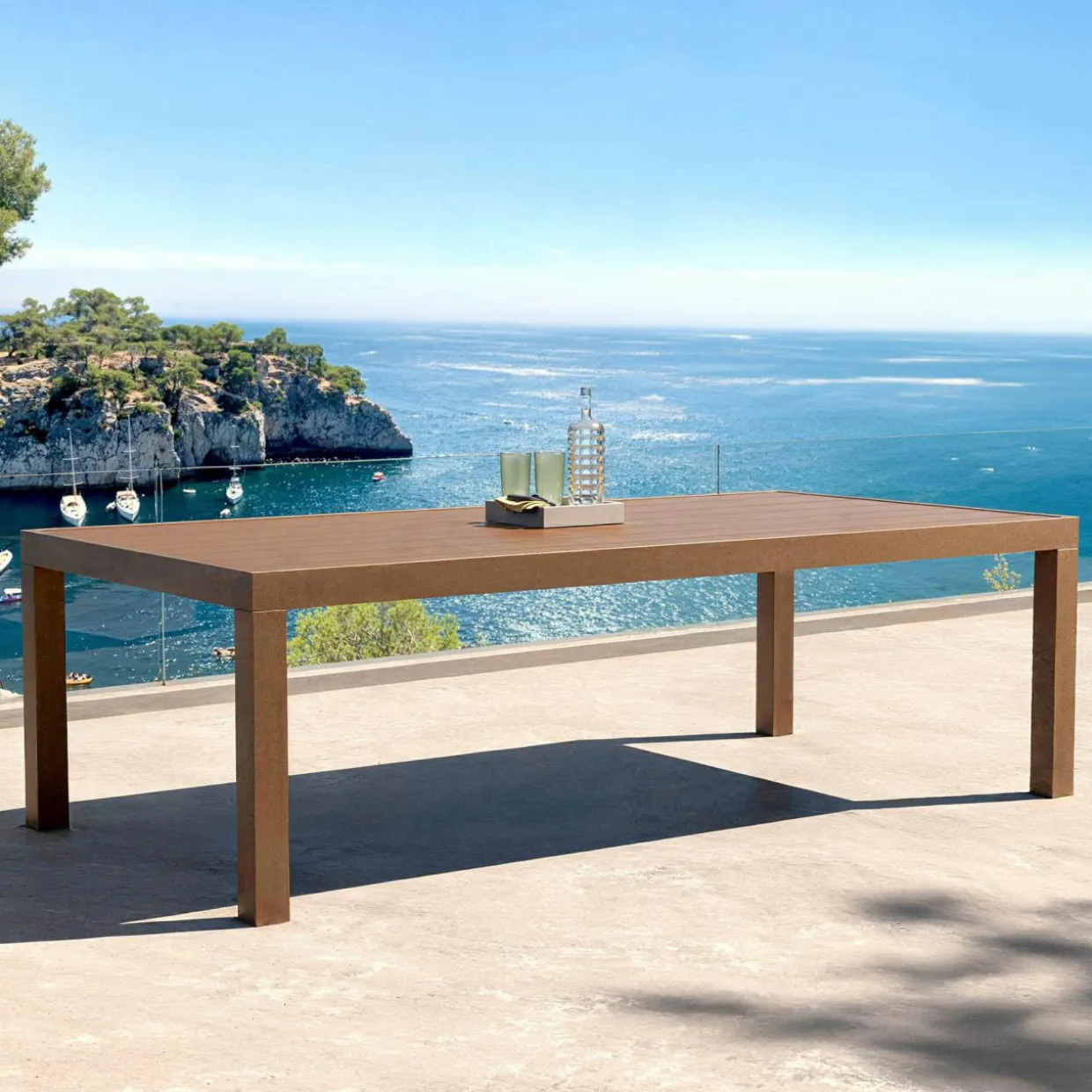 Table de jardin rectangulaire aluminium 10 places (240 x 120 cm) Murano Bronze