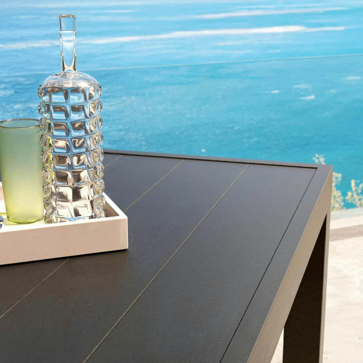 Table de jardin rectangulaire aluminium 10 places (240 x 120 cm) Murano Gris anthracite