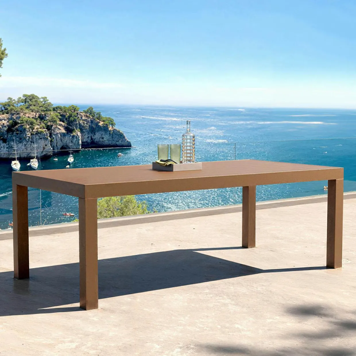Table de jardin rectangulaire aluminium 8 places (210 x 100 cm) Murano Bronze