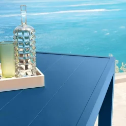 Table de jardin rectangulaire aluminium 8 places (210 x 100 cm) Murano Bleu pétrole