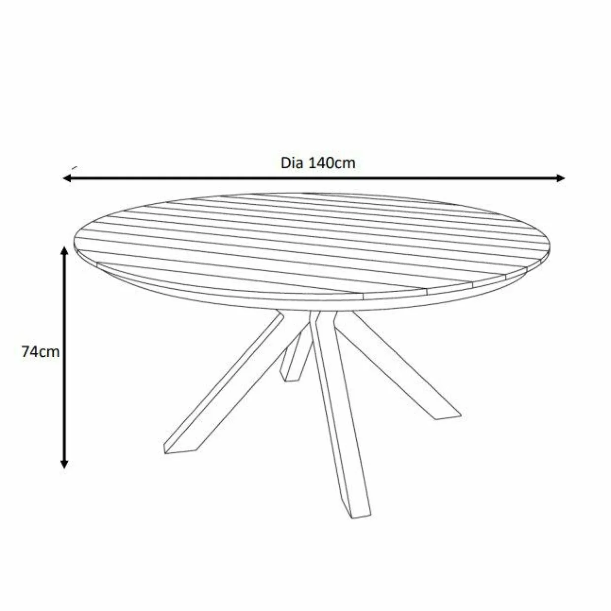 Table de jardin ronde en aluminium et bois teck 8 places (D140 cm) Bali Blanc