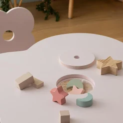 Table enfant bois (40 cm) Douceur Fleur Rose