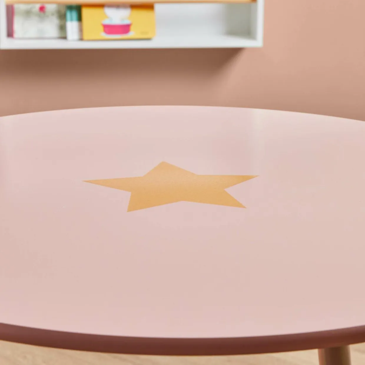 Table enfant bois (H44 cm) Stars Rose