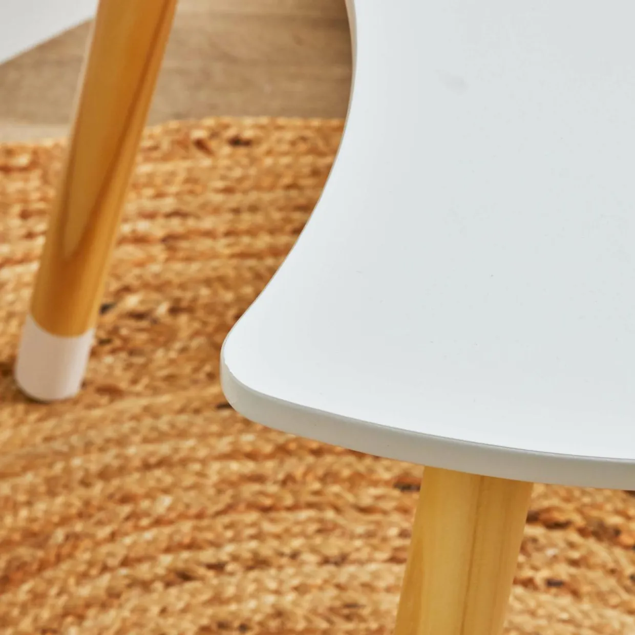 Table et 1 chaise enfant bois (H44 cm) Stars Blanc