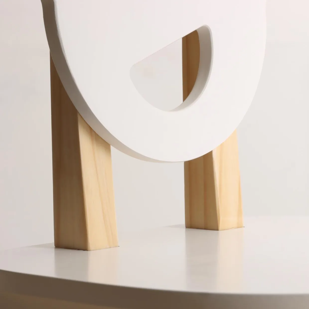 Table et 2 chaises enfant bois (H44 cm) Oursons Blanc