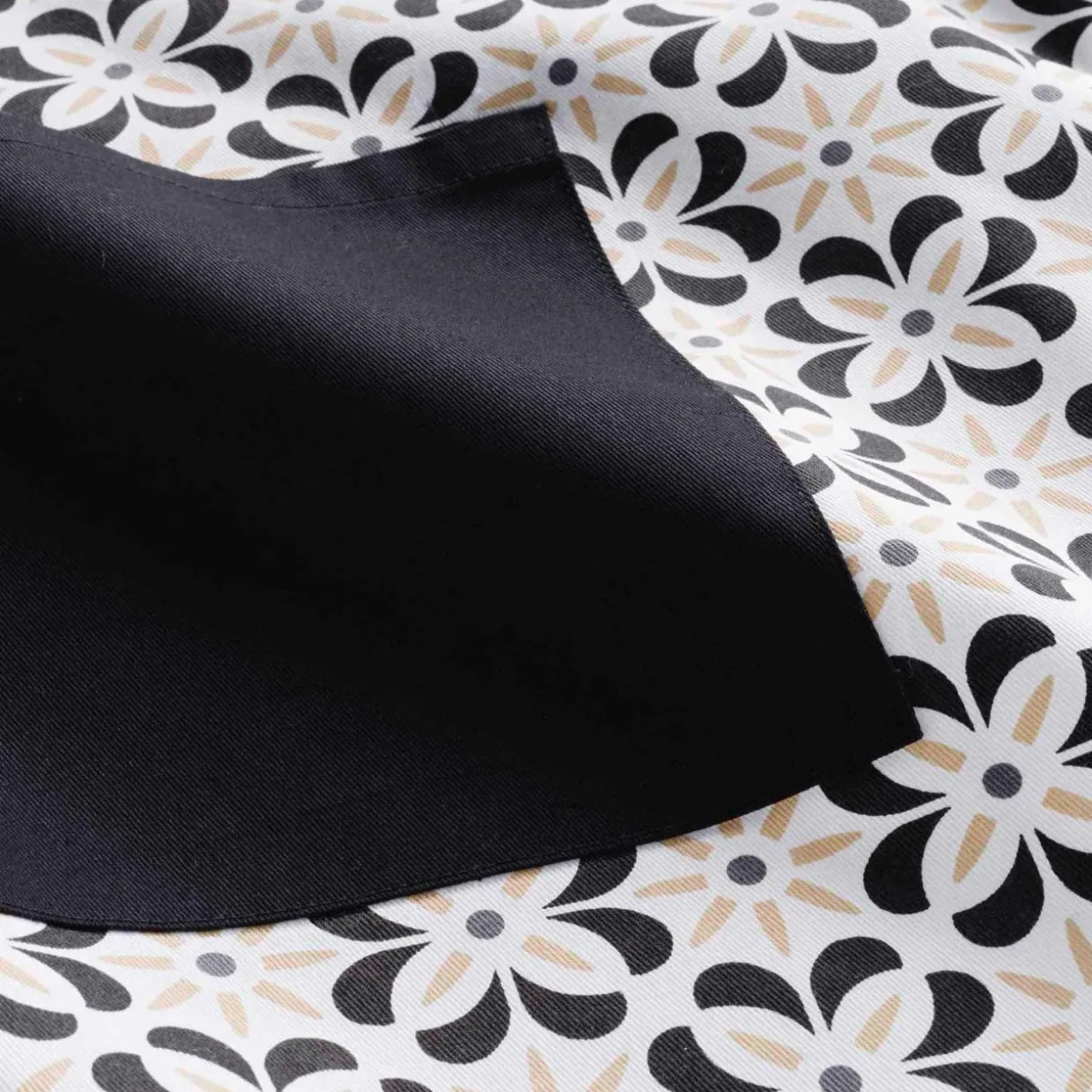 Tablier de cuisine coton avec poche (60 x 84 cm) Solaris Noir
