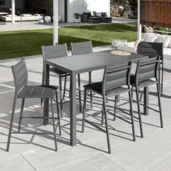 Tabouret de jardin aluminium empilable Murano Gris anthracite