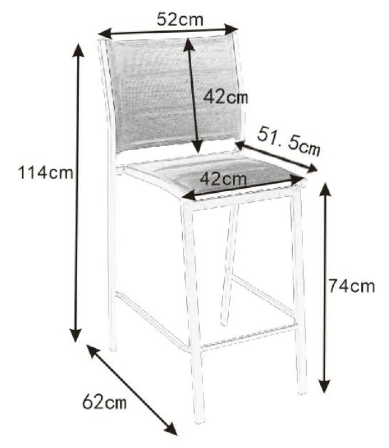 Tabouret de jardin aluminium empilable Murano Gris anthracite
