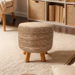 Tabouret rond cordes (H35 cm) Surabaya Naturel