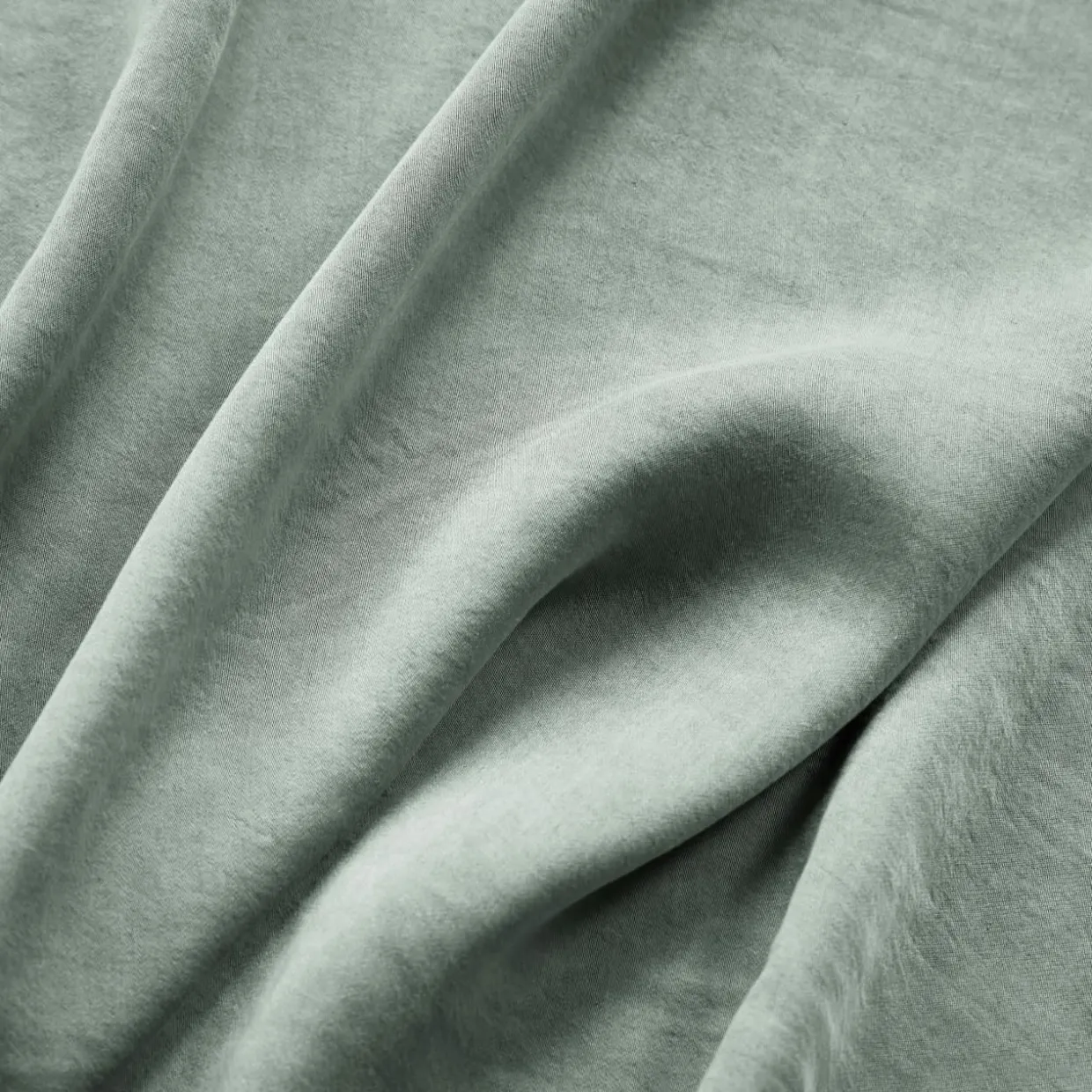 Taie de traversin lyocell Tencel™ lavé (27 x 185 cm) Olivia Vert eucalyptus