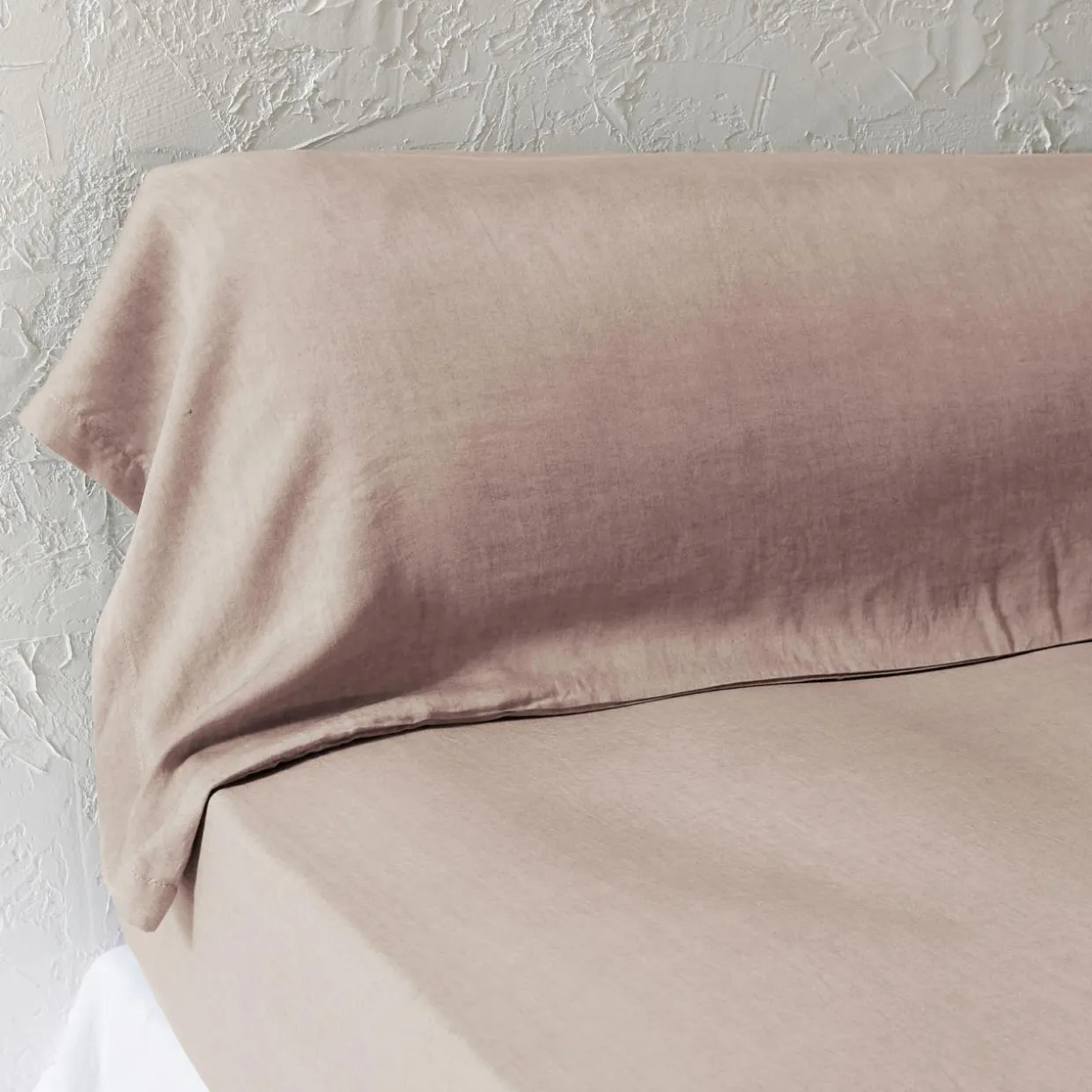 Taie de traversin lyocell Tencel™ lavé (27 x 185 cm) Olivia Rose blush
