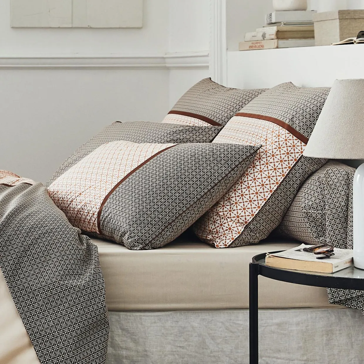 Taie de traversin percale de coton (L200 cm) Gabin Multicolore