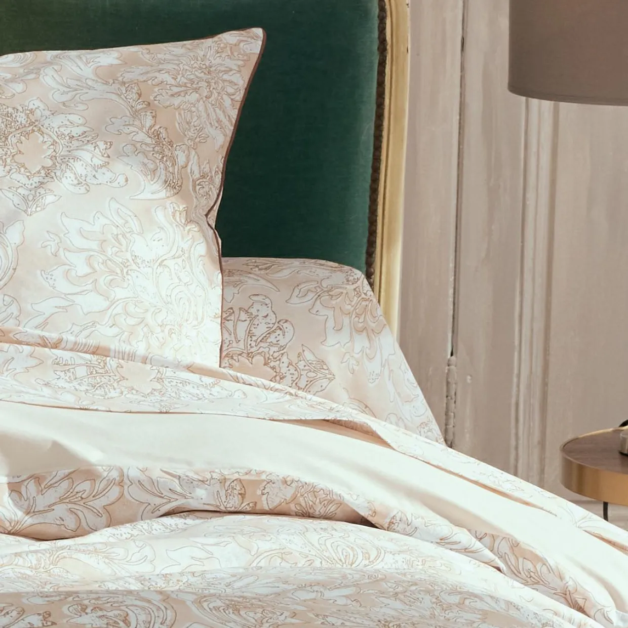Taie de traversin percale de coton (200 cm) Palazzo Beige