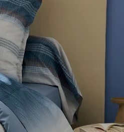 Taie de traversin percale de coton (200 cm) Esteban Bleue