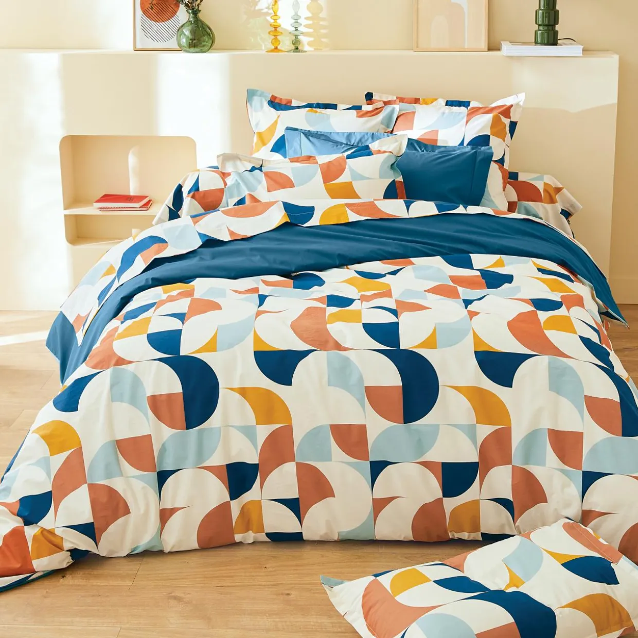 Taie de traversin percale de coton (L200 cm) Modulo Multicolore
