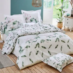 Taie de traversin percale de coton (L200 cm) Magnolia Vert sauge