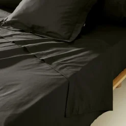 Taie de traversin percale de coton (L185 cm) Cali Noire