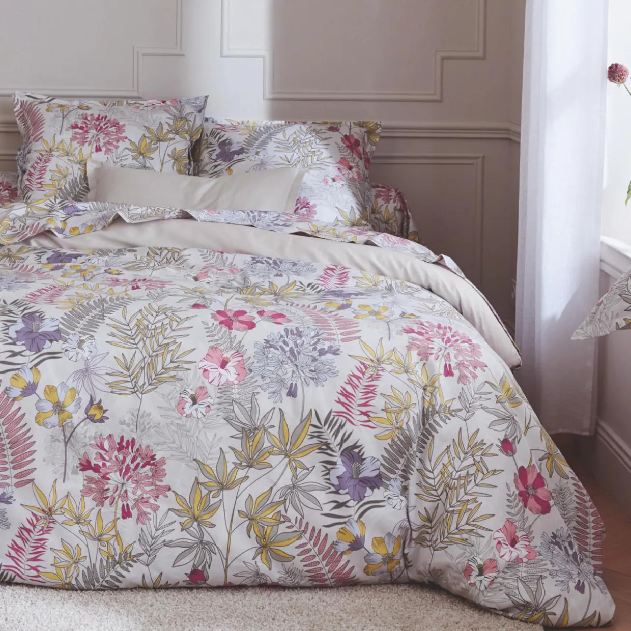 Taie de traversin satin de coton (L200 cm) Anaïs Multicolore