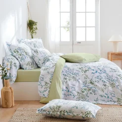 Taie de traversin satin de coton (L200 cm) Angèle Vert tilleul