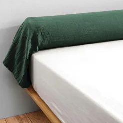 Taie de traversin Traversin gaze de coton (L 185 cm) Gaïa Vert sapin