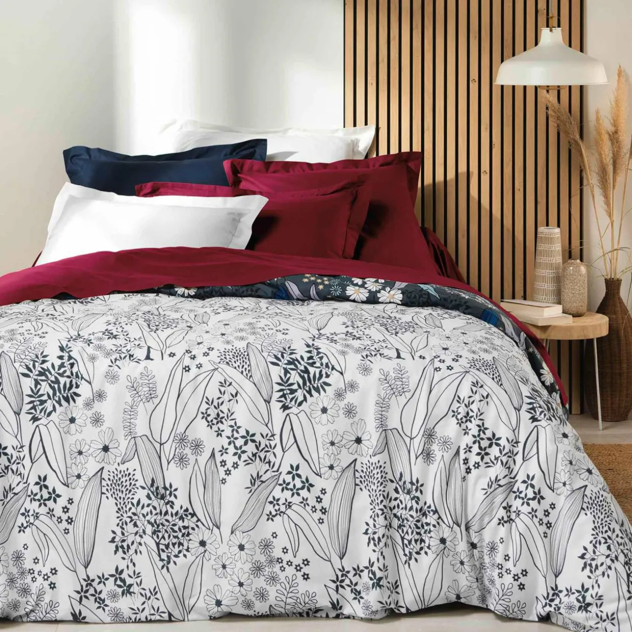 Taie d'oreiller carrée coton bio (63 x 63 cm) Biolina Bordeaux