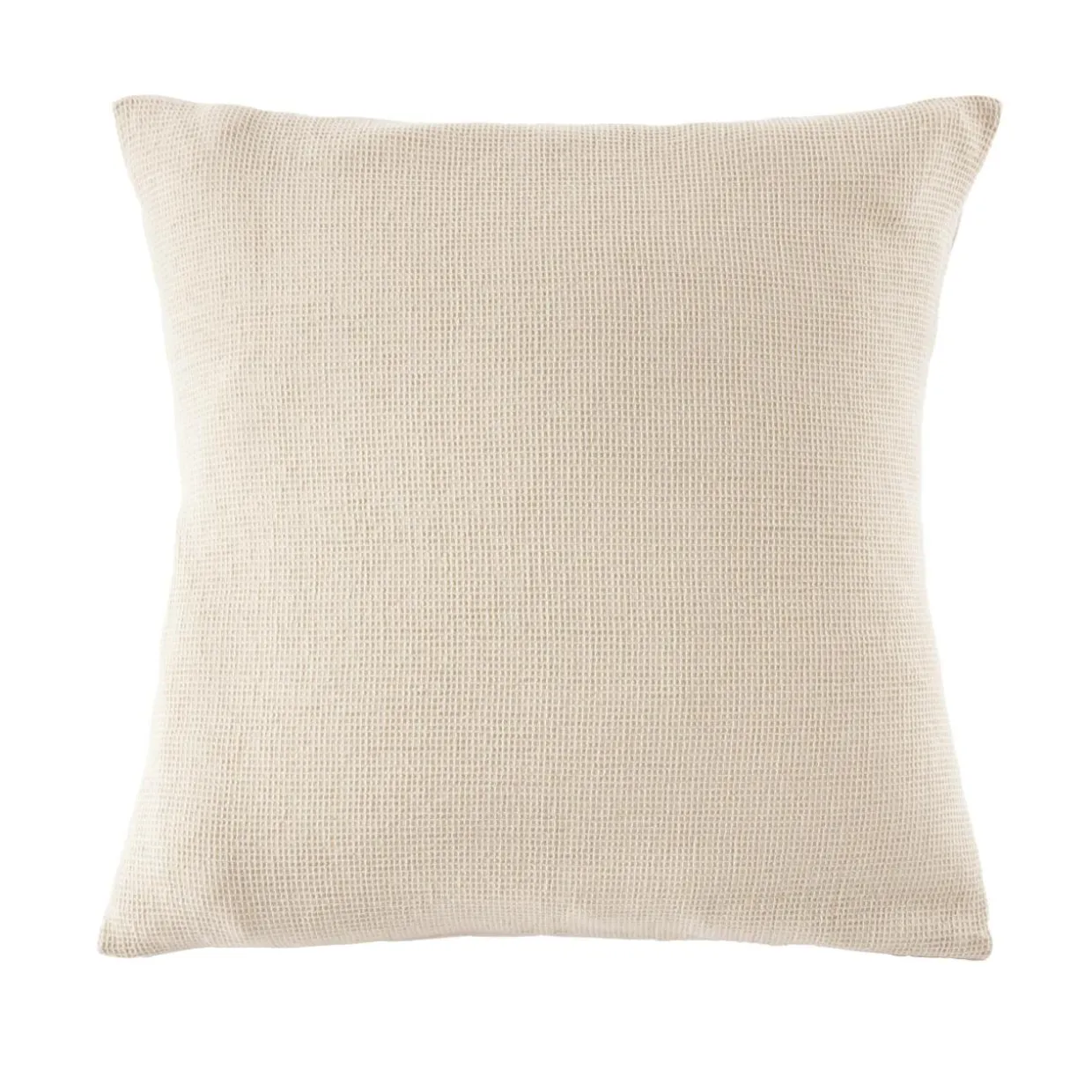 Taie d'oreiller carrée coton nid d'abeille (60 x 60 cm) Eva Beige