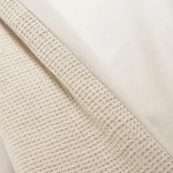 Taie d'oreiller carrée coton nid d'abeille (60 x 60 cm) Eva Beige