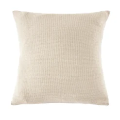 Taie d'oreiller carrée coton nid d'abeille (80 x 80 cm) Eva Beige