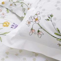 Taie d'oreiller carrée coton (65 x 65 cm) Foliflora Blanche