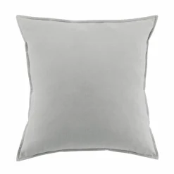 Taie d'oreiller carrée flanelle de coton (63 x 63 cm) Nina Gris clair