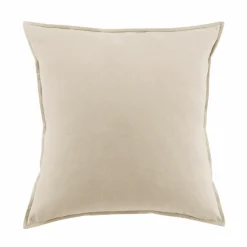 Taie d'oreiller carrée flanelle de coton (63 x 63 cm) Nina Beige