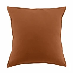 Taie d'oreiller carrée flanelle de coton (63 x 63 cm) Nina Terracotta