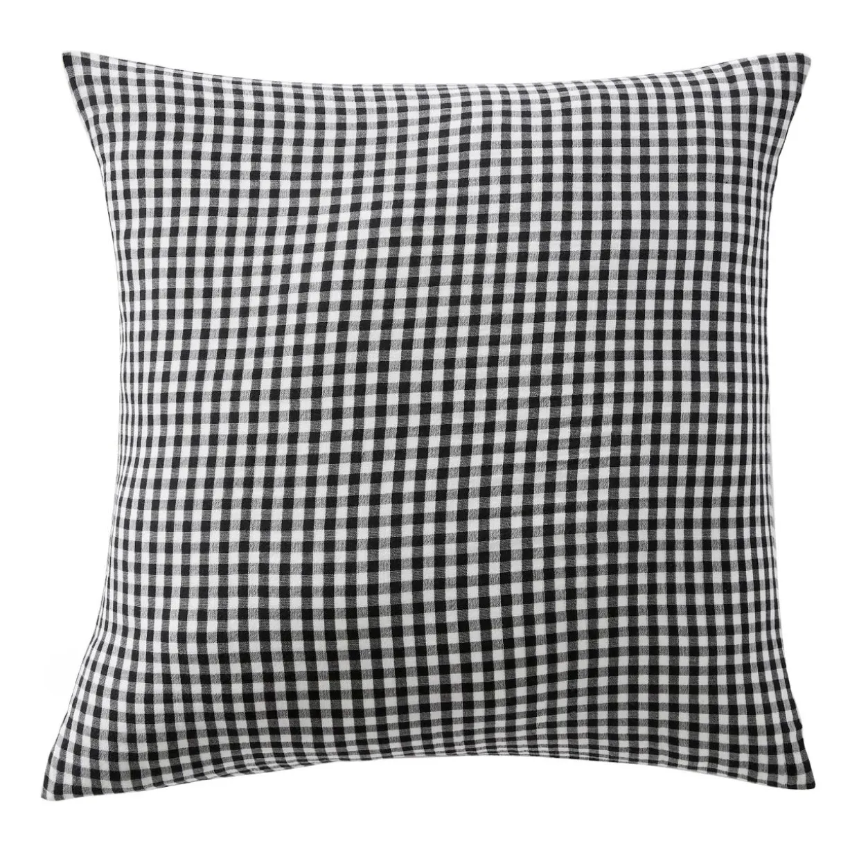 Taie d'oreiller carrée gaze de coton (60 x 60 cm) Gaïa vichy Noire