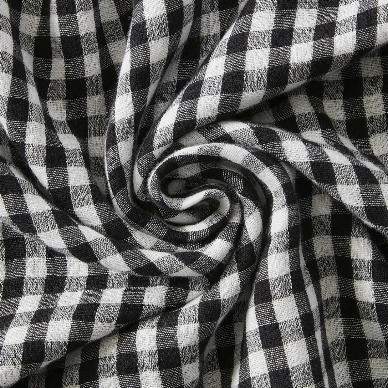 Taie d'oreiller carrée gaze de coton (60 x 60 cm) Gaïa vichy Noire