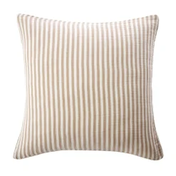 Taie d'oreiller Carrée gaze de coton (80 x 80 cm) Gaïa rayures Ficelle
