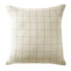Taie d'oreiller carrée gaze de coton (60 x 60 cm) Gaïa Match Beige pampa