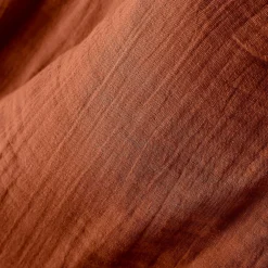 Taie d'oreiller carrée gaze de coton (80 x 80 cm) Gaïa Terracotta