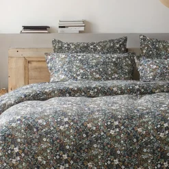 Taie d'oreiller carrée gaze de coton (60 x 60 cm) Constance Bleu nuit