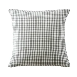 Taie d'oreiller carrée gaze de coton (60 x 60 cm) Gaïa vichy Vert romarin
